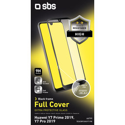 SBS - Tvrdené Sklo Full Cover pre Huawei Y7 2019, Y7 Prime 2019, Y7 Pro 2019, čierna