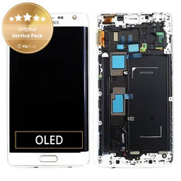 Samsung Galaxy Note Edge N915FY - LCD Displej + Dotykové Sklo + Rám (White) - GH97-16636B Genuine Service Pack