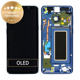 Samsung Galaxy S9 G960F - LCD Displej + Dotykové Sklo + Rám (Coral Blue) - GH97-21696D, GH97-21697D Genuine Service Pack