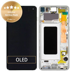 Samsung Galaxy S10 G973F - LCD Displej + Dotykové Sklo + Rám (Prism White) - GH82-18850B, GH82-18835B Genuine Service Pack