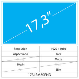 17.3 LCD Slim Matný 30 pin FHD