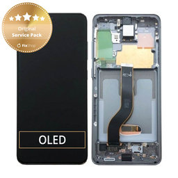 Samsung Galaxy S20 G980F - LCD Displej + Dotykové Sklo + Rám (Cosmic Gray) - GH82-22131A, GH82-22123A, GH82-31433A Genuine Service Pack