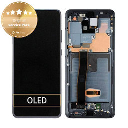 Samsung Galaxy S20 Ultra G988F - LCD Displej + Dotykové Sklo + Rám + Predná Kamera (Cosmic Black) - GH82-22271A, GH82-22327A Genuine Service Pack