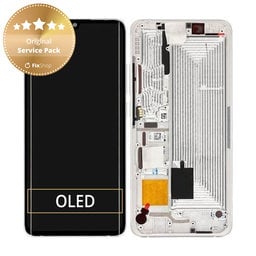 Xiaomi Mi Note 10, Mi Note 10 Pro - LCD Displej + Dotykové Sklo + Rám (Glacier White) - 56000200F400 Genuine Service Pack