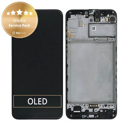 Samsung Galaxy M21 M215F - LCD Displej + Dotykové Sklo + Rám (Black) - GH82-22509A, GH82-22836A, GH82-21266A, GH82-21265A Genuine Service Pack