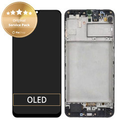 Samsung Galaxy M31 M315F - LCD Displej + Dotykové Sklo + Rám (Space Black) - GH82-22405A, GH82-22631A Genuine Service Pack