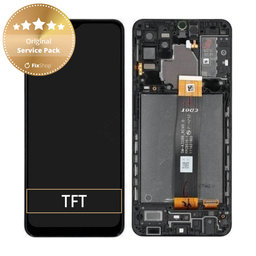 Samsung Galaxy A32 5G A326B - LCD Displej + Dotykové Sklo + Rám (Awesome Black) - GH82-25121A, GH82-25122A Genuine Service Pack