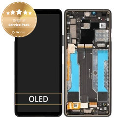 Sony Xperia 10 III - LCD Displej + Dotykové Sklo + Rám (Black) - A5034092A Genuine Service Pack