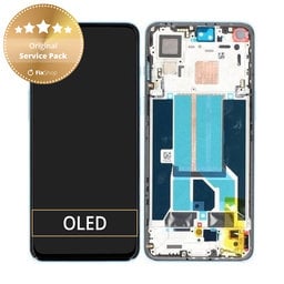 OnePlus Nord 2 5G - LCD Displej + Dotykové Sklo + Rám (Blue Haze) - 2011100359 Genuine Service Pack