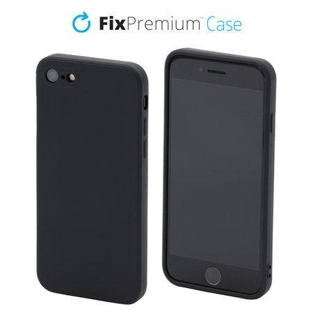 FixPremium - Silikónové Puzdro pre iPhone 7, 8, SE 2020 a SE 2022, čierna