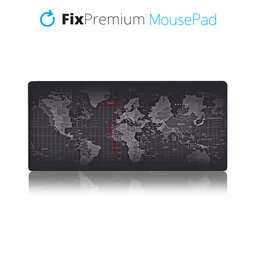 FixPremium - Podložka pod Myš a Klávesnicu s Motívom Mapy, čierna