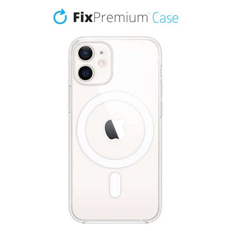 FixPremium - Silikónové Puzdro s MagSafe pre iPhone 12 mini, transparentná