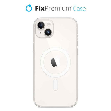 FixPremium - Silikónové Puzdro s MagSafe pre iPhone 14 Plus, transparentná