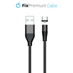FixPremium - USB-C / USB Magnetický Kábel (2m), čierna