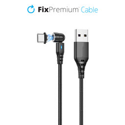 FixPremium - USB-C / USB Magnetický Kábel (1m), čierna