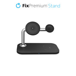 FixPremium - MagSafe Stojan 3v1 pre iPhone, Apple Watch a AirPods, čierna