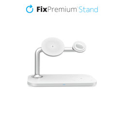 FixPremium - MagSafe Stojan 3v1 pre iPhone, Apple Watch a AirPods, biela