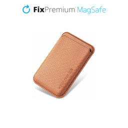 FixPremium - MagSafe Carbon Peňaženka, hnedá