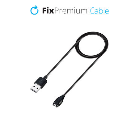 FixPremium - Nabíjací Kábel pre Garmin Hodinky, čierna