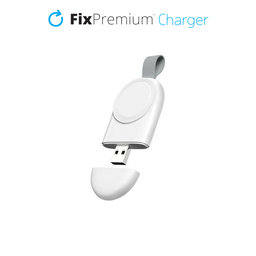 FixPremium - Cestovná USB Nabíjačka pre Apple Watch, biela