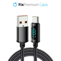 FixPremium - USB-C / USB Kábel s Funkciou Power Delivery (1m), čierna