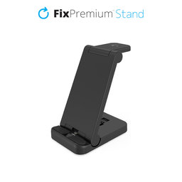 FixPremium - Skladací 3v1 Stojan pre iPhone, Apple Watch a AirPods, čierna