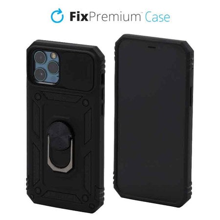 FixPremium - Puzdro CamShield pre iPhone 12 a 12 Pro, čierna