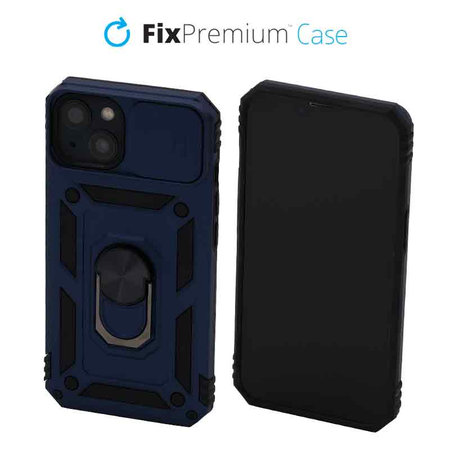 FixPremium - Puzdro CamShield pre iPhone 13 a 14, modrá