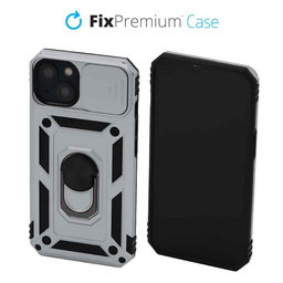 FixPremium - Puzdro CamShield pre iPhone 13 a 14, biela