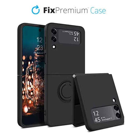 FixPremium - Puzdro Ring pre Samsung Galaxy Z Flip 4, čierna