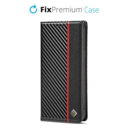 FixPremium - Puzdro Carbon Wallet pre iPhone 11 Pro, čierna