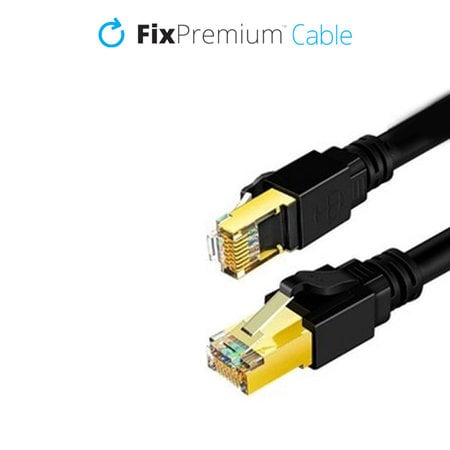 FixPremium - Sieťový Kábel - RJ45 / RJ45 (1m), čierna