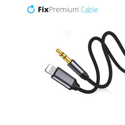 FixPremium - Lightning / Jack 3.5mm Kábel (1m), čierna