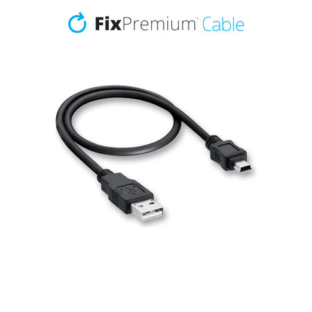 FixPremium - Mini-USB / USB Kábel (1m), čierna