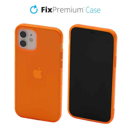 FixPremium - Puzdro Clear pre iPhone 12 a 12 Pro, oranžová