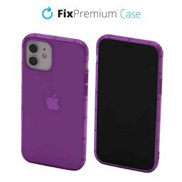 FixPremium - Puzdro Clear pre iPhone 12 a 12 Pro, fialová