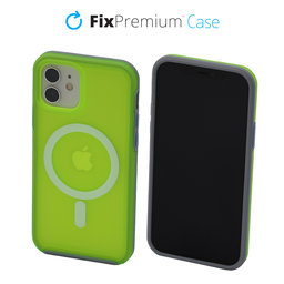 FixPremium - Puzdro Clear s MagSafe pre iPhone 12 a 12 Pro, neon green