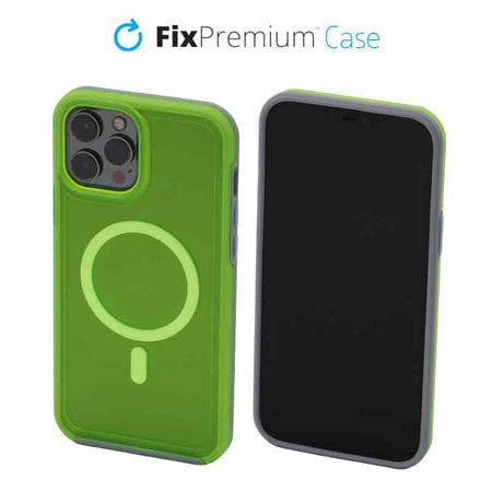 FixPremium - Puzdro Clear s MagSafe pre iPhone 13 Pro, neon green