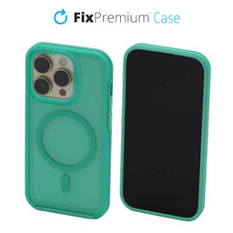 FixPremium - Puzdro Clear s MagSafe pre iPhone 14 Pro, mint blue