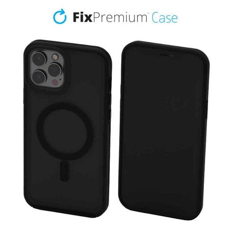 FixPremium - Puzdro Clear s MagSafe pre iPhone 12 Pro Max, frost black