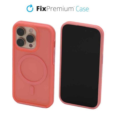 FixPremium - Puzdro Clear s MagSafe pre iPhone 14 Pro, peach pink