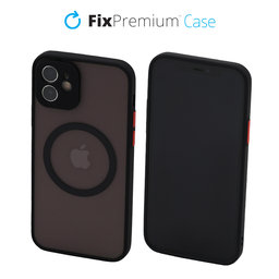 FixPremium - Puzdro Matte s MagSafe pre iPhone 12, čierna