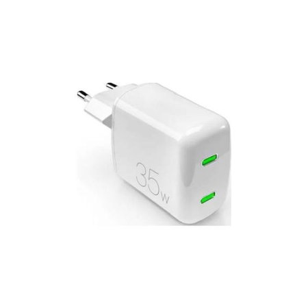 PURO - Nabíjací adaptér MiniPro 2x USB-C, GaN, 35W, biela