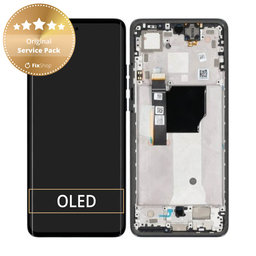 Motorola Edge 40 Neo XT2307 - LCD Displej + Dotykové Sklo + Rám (Black Beauty) - 5D68C23158 Genuine Service Pack