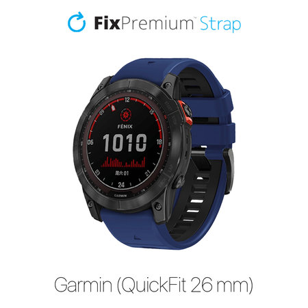 FixPremium - Dvojfarebný Silikónový Remienok pre Garmin (QuickFit 26mm), modrý