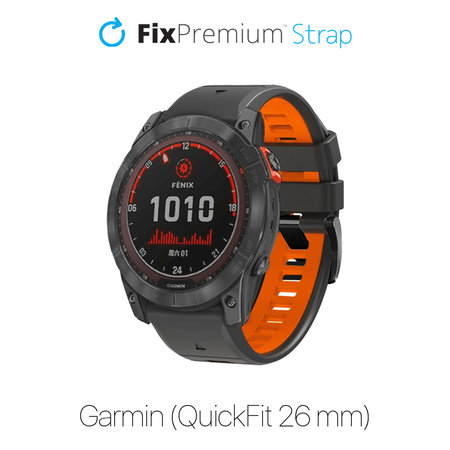 FixPremium - Dvojfarebný Silikónový Remienok pre Garmin (QuickFit 26mm), sivý