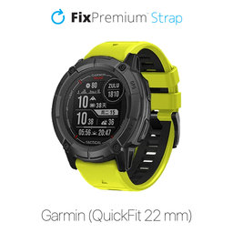 FixPremium - Dvojfarebný Silikónový Remienok pre Garmin (QuickFit 22mm), zelený