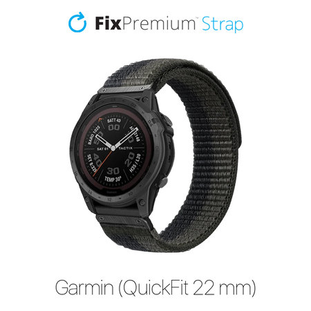 FixPremium - Nylonový Remienok pre Garmin (QuickFit 22mm), sivý