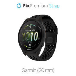 FixPremium - Univerzálny Silikónový Remienok pre Garmin (20mm), čierny