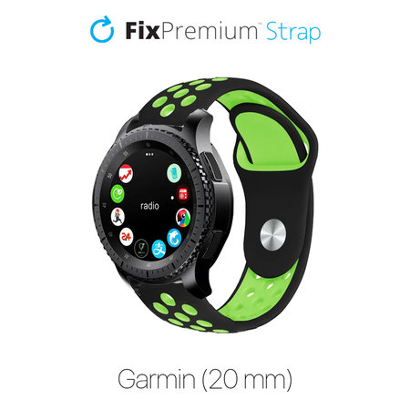 FixPremium - Silikónový Športový Remienok pre Garmin (20mm), čierny